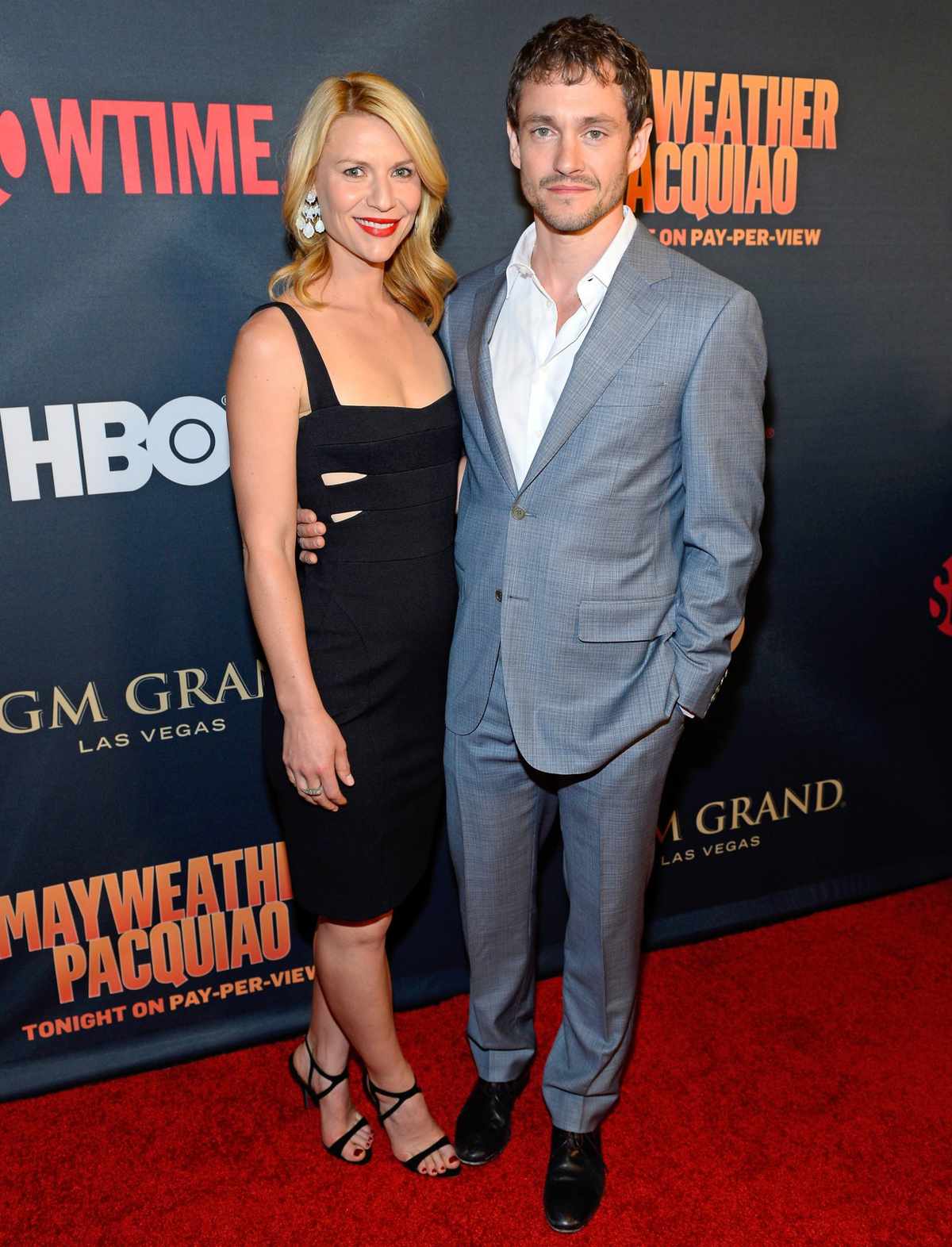 Actors Claire Danes (L) and Hugh Dancy attend the SHOWTIME And HBO VIP Pre-Fight Party for "Mayweather VS Pacquiao" at MGM Grand Hotel & Casino on May 2, 2015 in Las Vegas, Nevada.