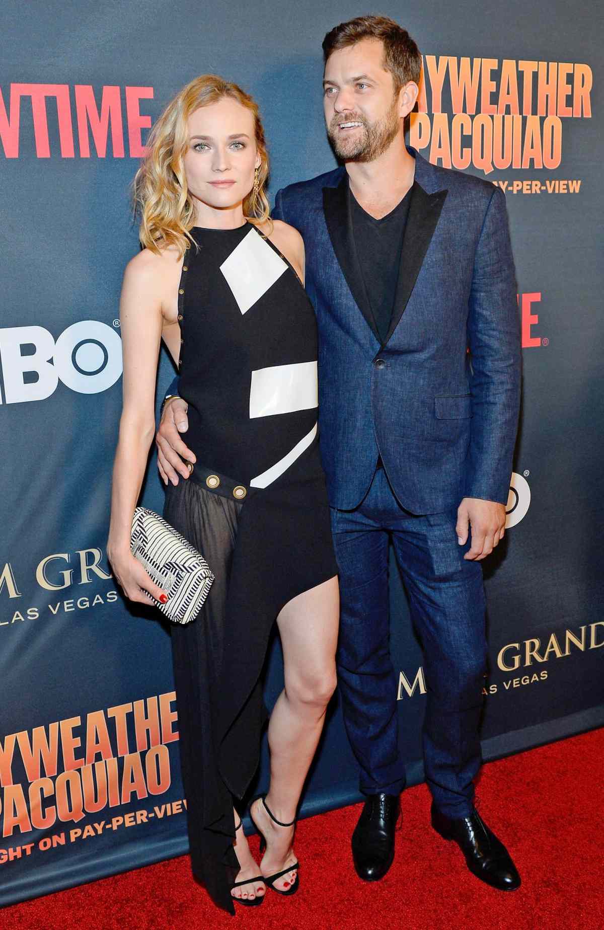 Actress Diane Kruger (L) and actor Joshua Jackson attend the SHOWTIME And HBO VIP Pre-Fight Party for