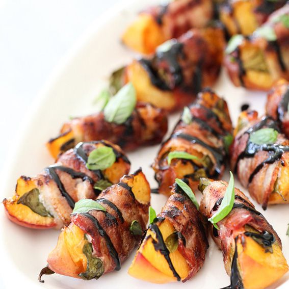 Bacon Wrapped Grilled Peaches
