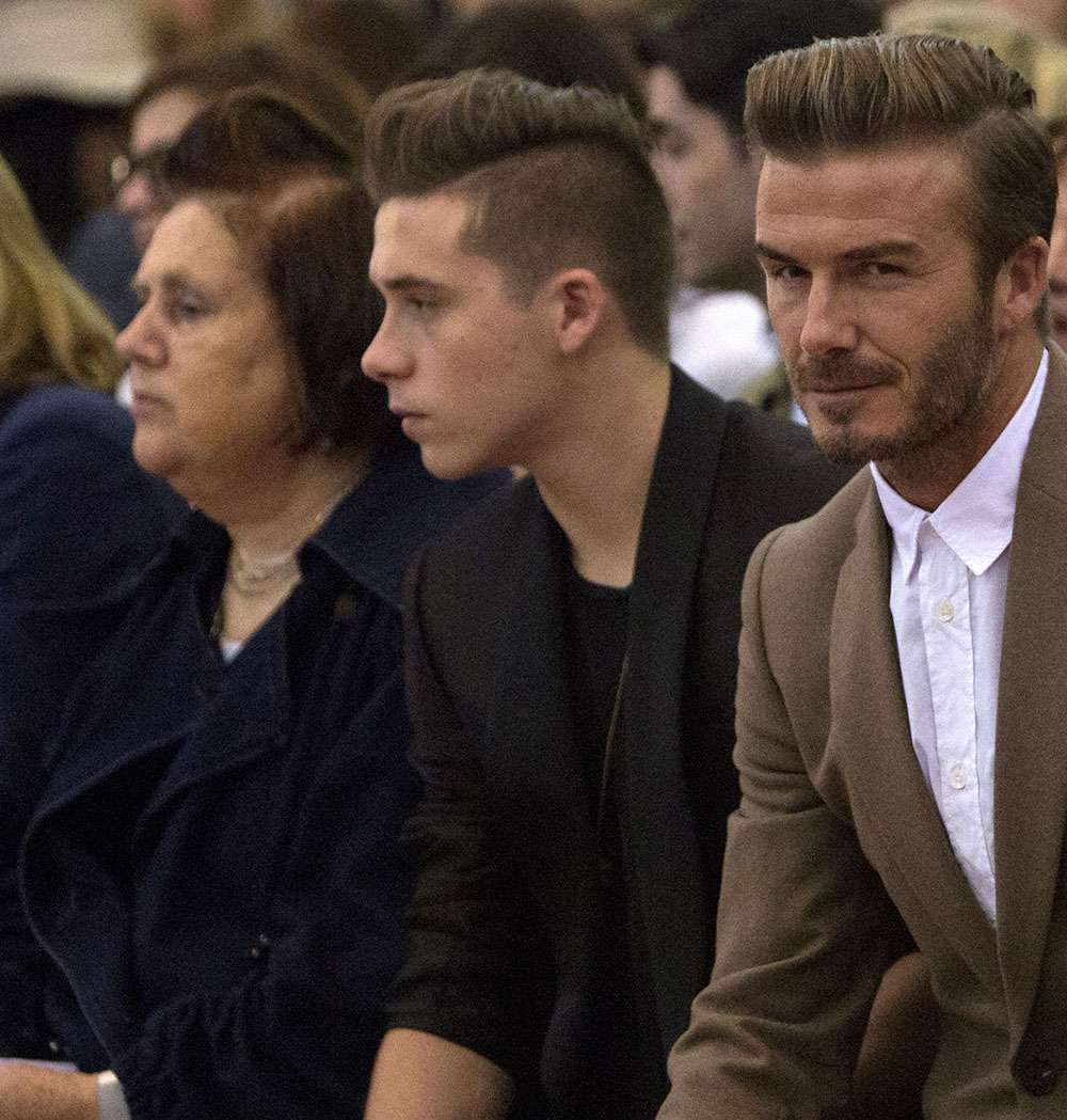 FORMER FOOTBALLER DAVID BECKHAM AND AND VOGUE EDITOR-IN-CHIEF ANNA WINTOUR ATTEND THE VICTORIA BECKHAM SPRING/SUMMER 2016 COLLECTION DURING NEW YORK FASHION WEEK IN NEW YORK