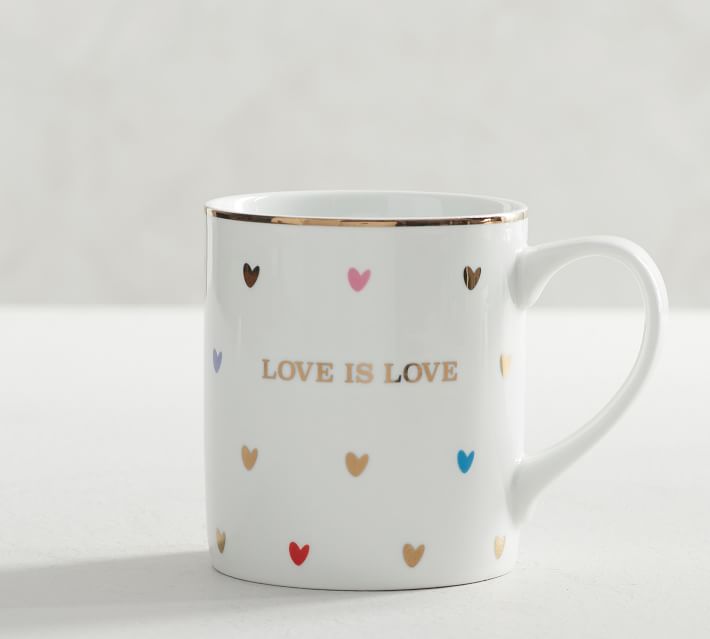 Pottery Barn Love Is Love Mug Set