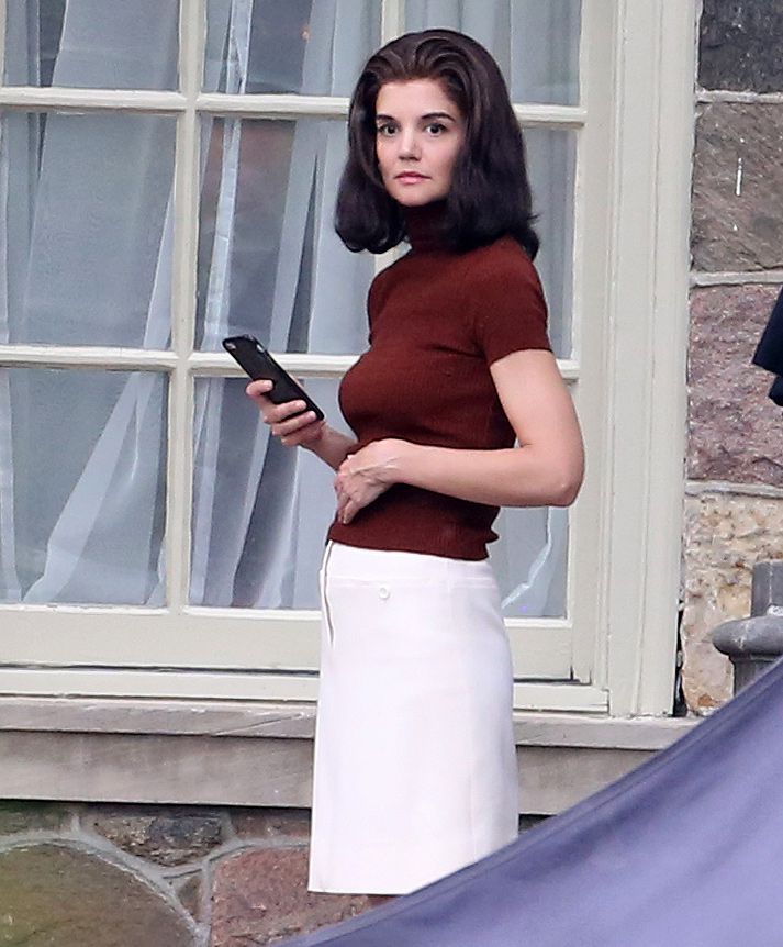 Katie Holmes - as Jackie Kennedy on the set of The Kennedys
