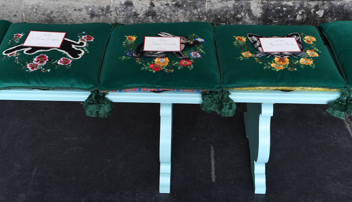 There Were Embroidered Gucci Seat Cushions (That You Got to Take Home)
