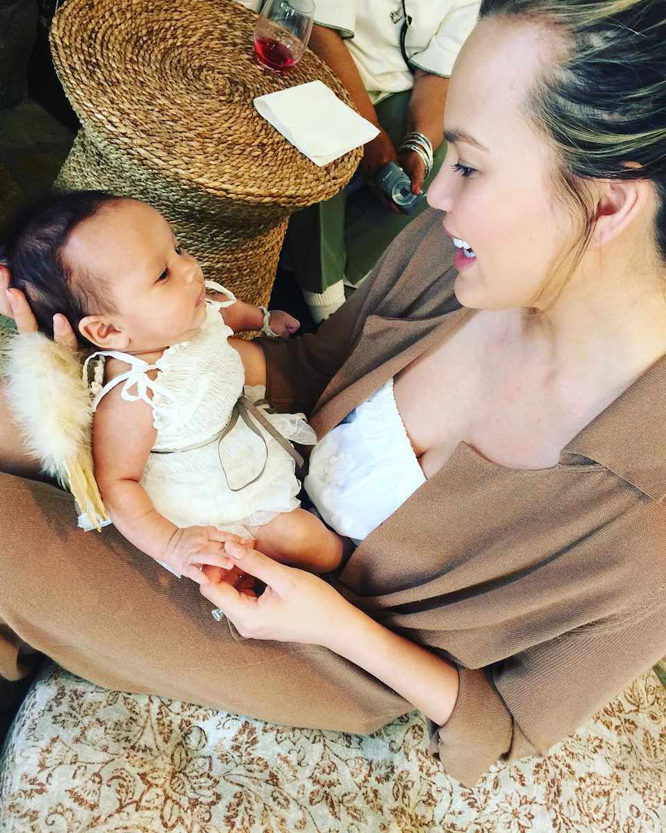 Chrissy Teigen and Baby Luna on Instagram