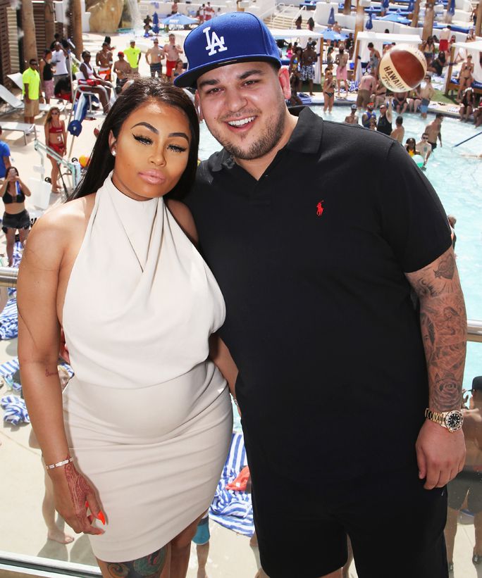 Television personality Rob Kardashian and model Blac Chyna at the Sky Beach Club at the Tropicana Las Vegas on May 28, 2016 in Las Vegas, Nevada.