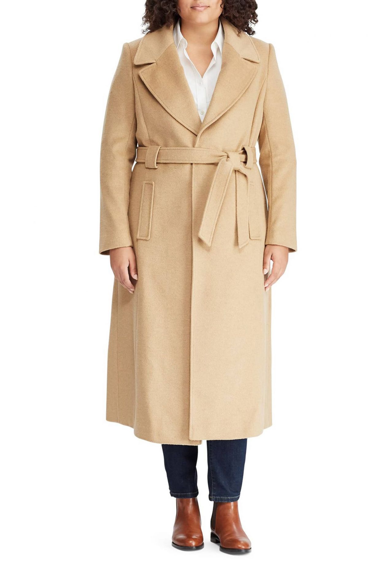 Lauren Ralph Lauren Wool Blend Belted Wrap Coat