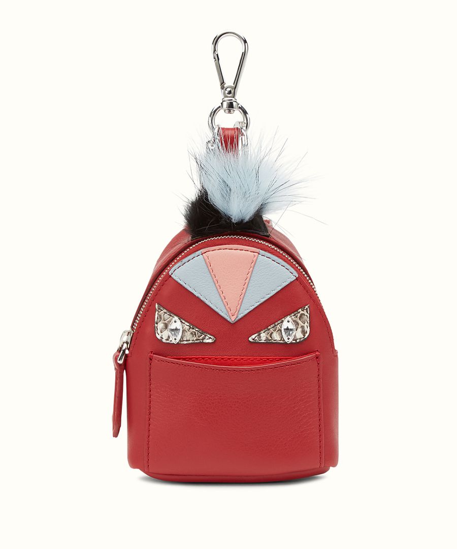 Backpack Charm in Red Leather