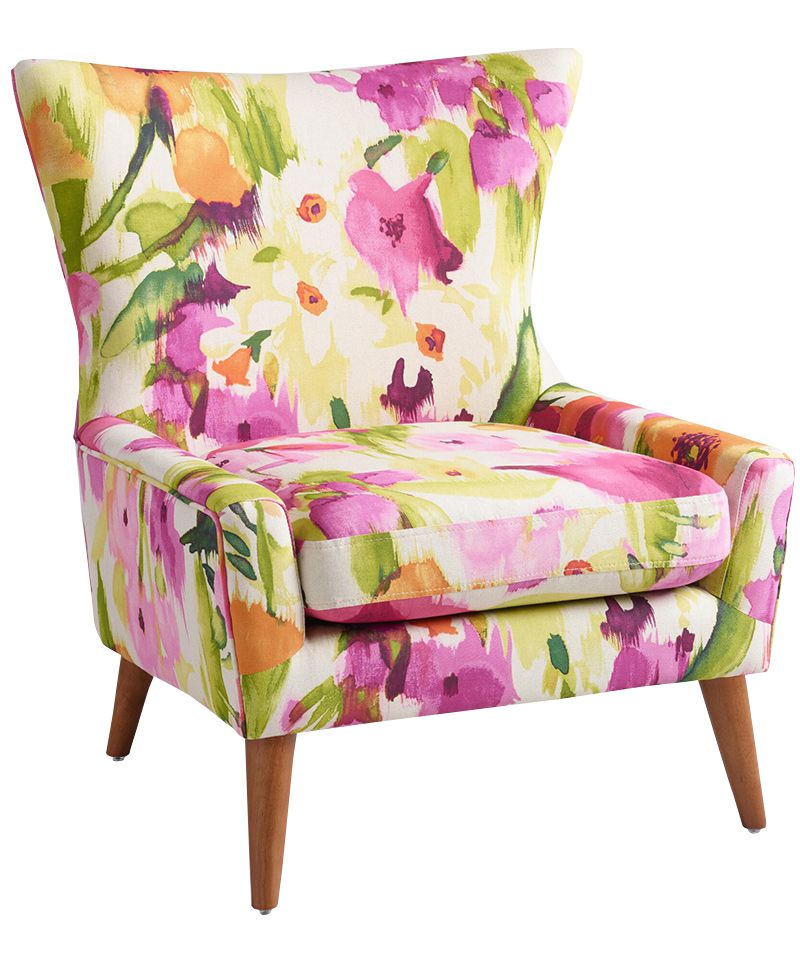 Watercolor Floral Ariana Accent Chair