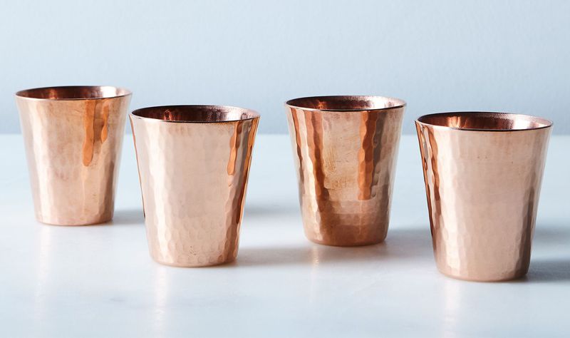 Hammered Copper Shot Cups