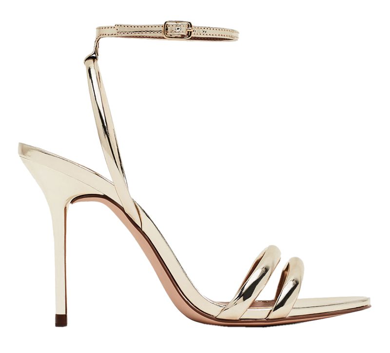 Zara Golden Strappy High Heel Sandals