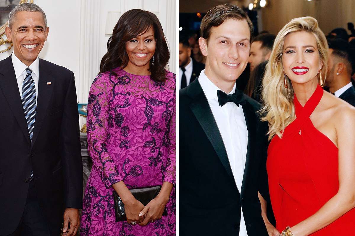 Barack Obama, Michelle Obama, Ivanka Trump, and Jared Kushner