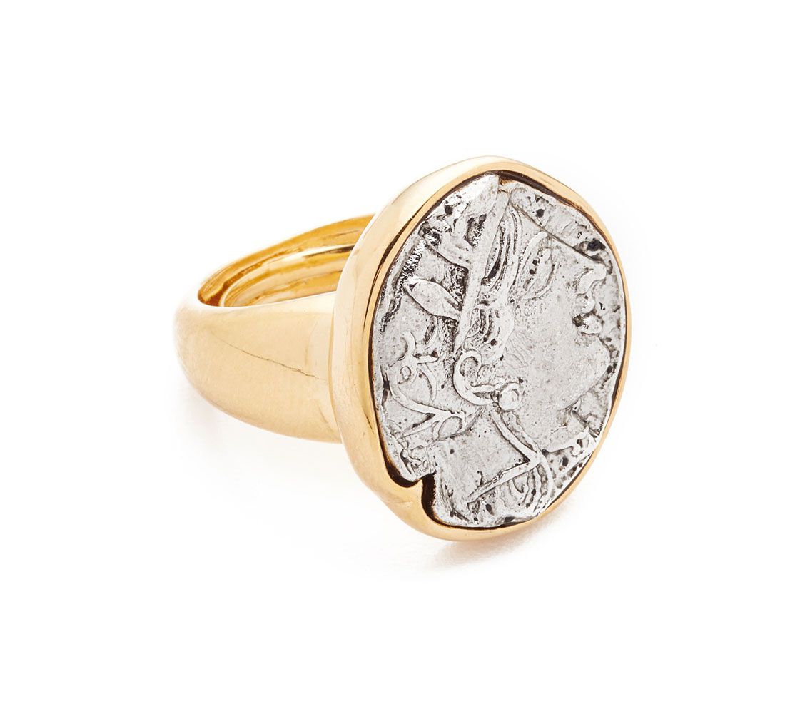 Two-Toned Etched Coin Ring