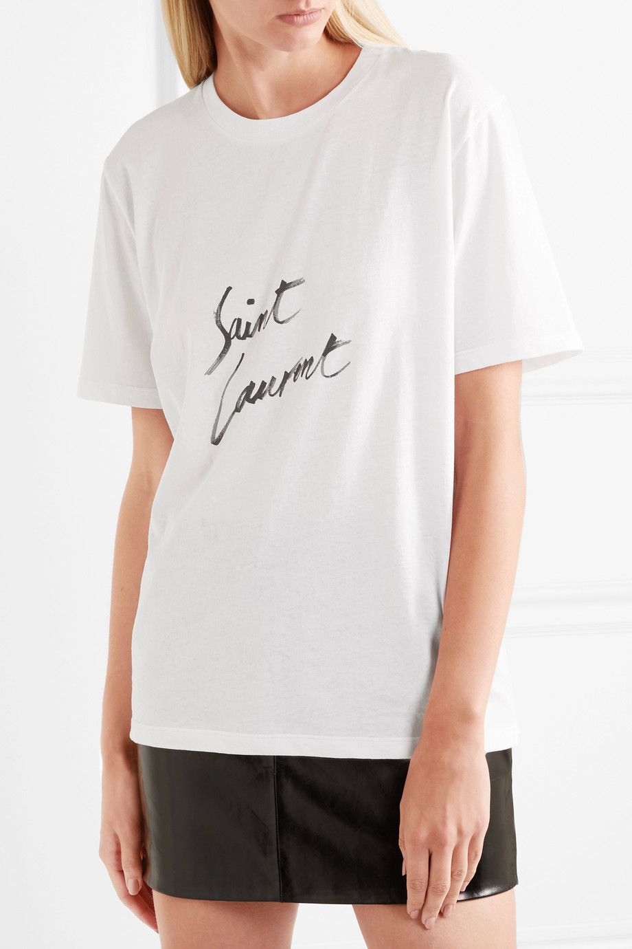Saint Laurent Printed cotton-jersey T-shirt
