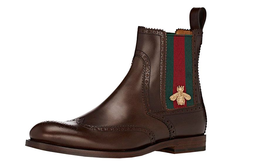 Gucci Strand Leather Wingtip Chelsea Boots