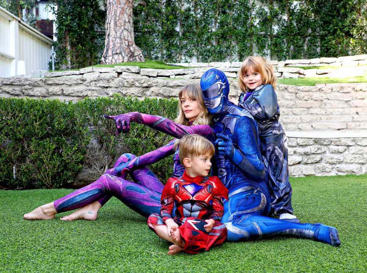 Jaime King and Her Family as Power Rangers