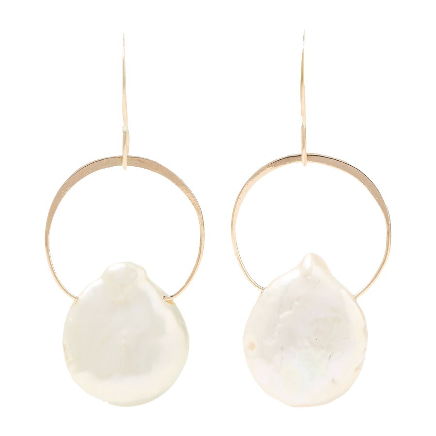 14-Karat gold pearl earrings 