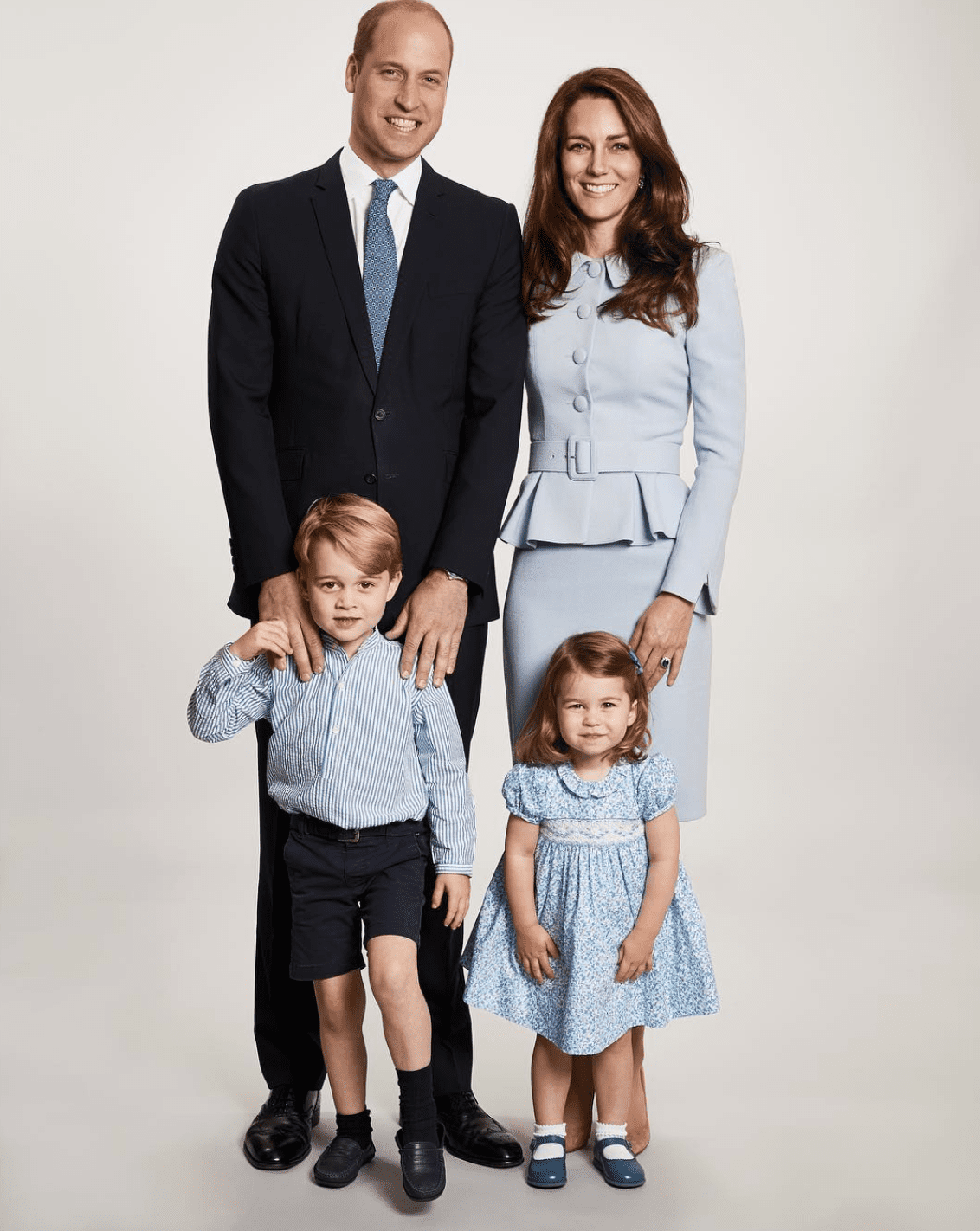 The Duke and Duchess of Cambridge, Prince George, and Princess Charlotte, 2017