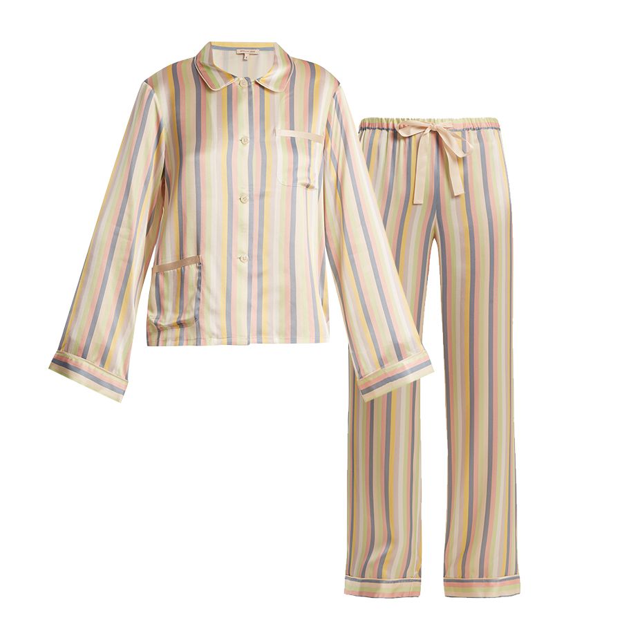 Multi-colored Striped Pajama Set