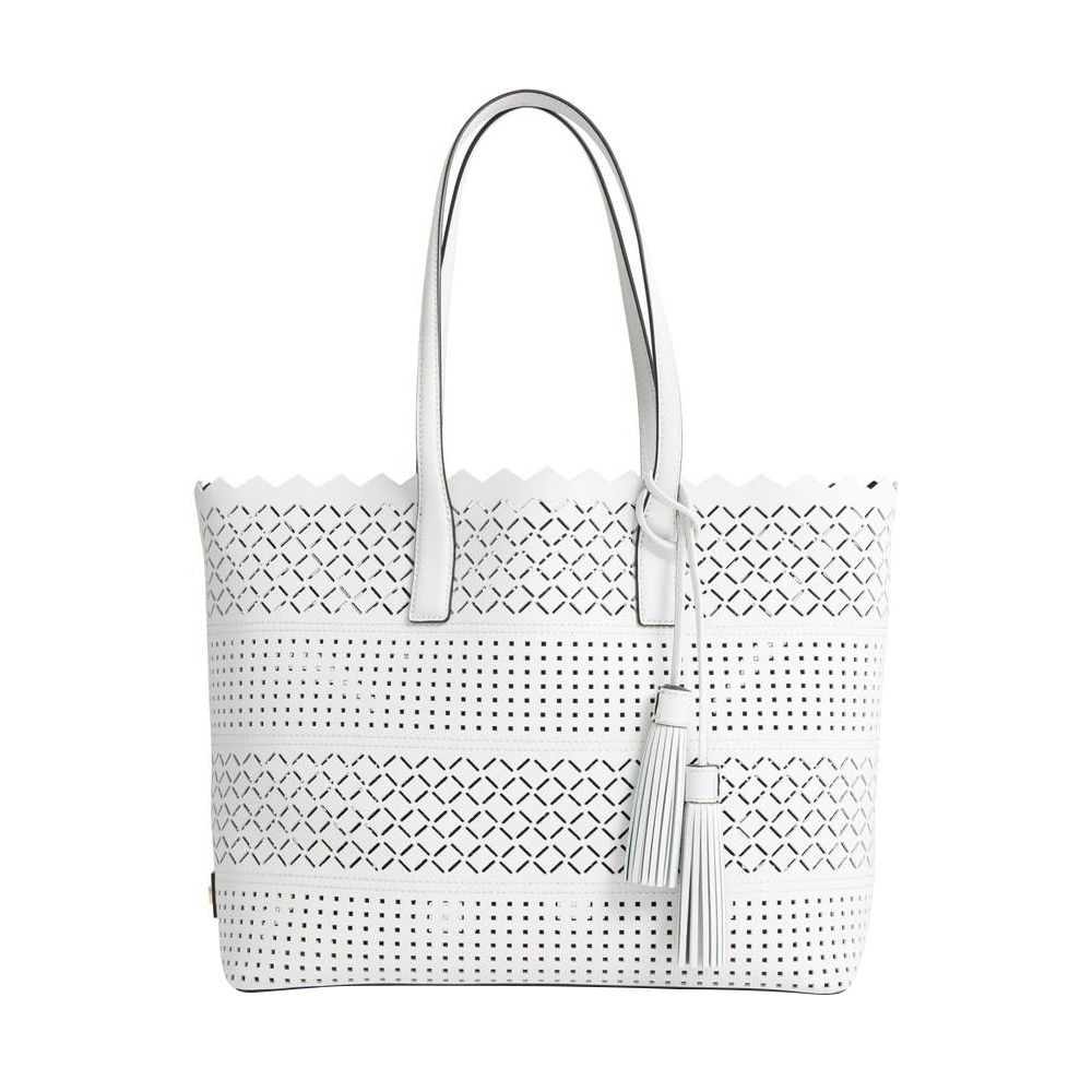 Laser Perforated Leather Tote