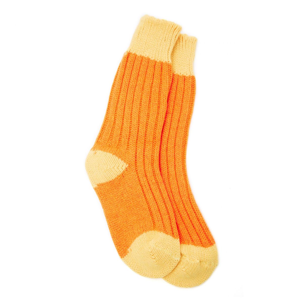 TWO-TONE RIBBED CASHMERE SOCKS