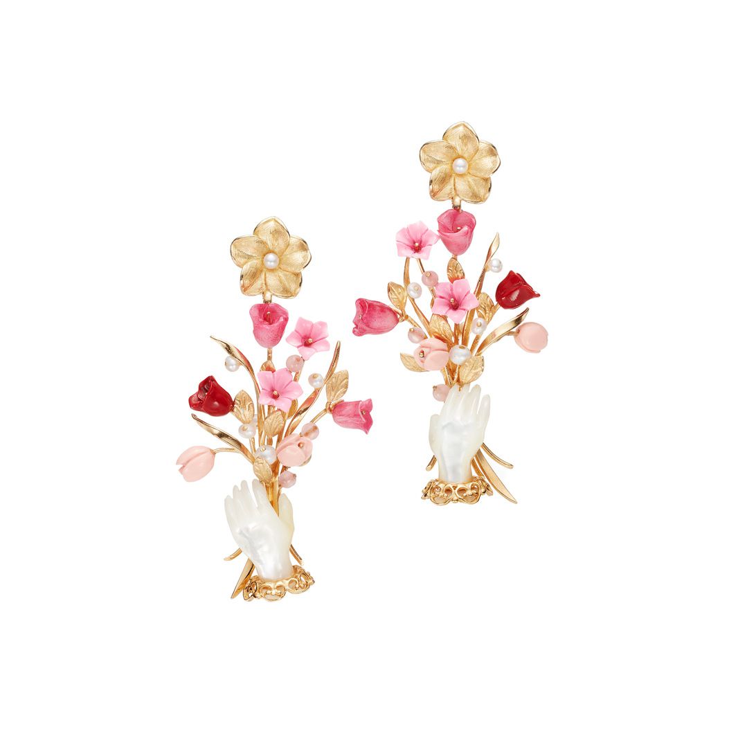 Pink Floral Earrings by Of Rare Origin
