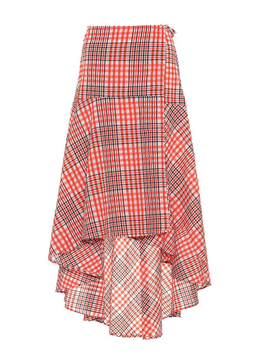 Plaid Cotton-Blend Skirt