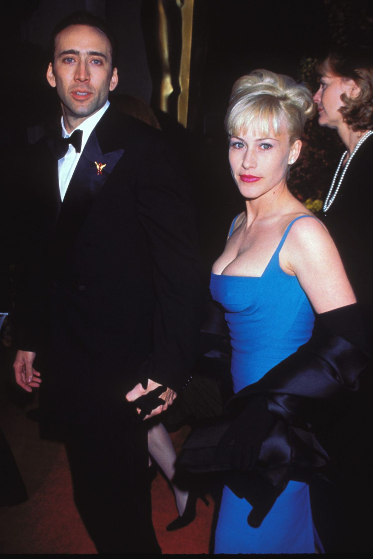 Nicholas Cage and Patricia Arquette arriving at the 68th Annual Academy Awards in LA, 03/25/1996