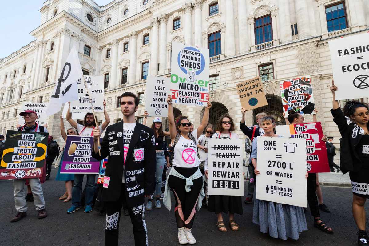 Extinction Rebellion Disrupt Fashion Week in London