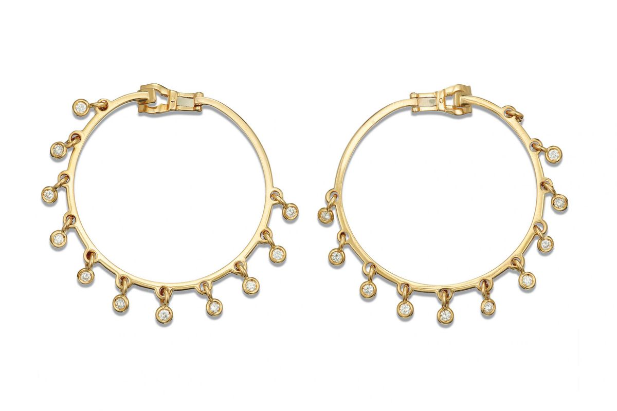 Christian Dior Diamond and Gold Earrings