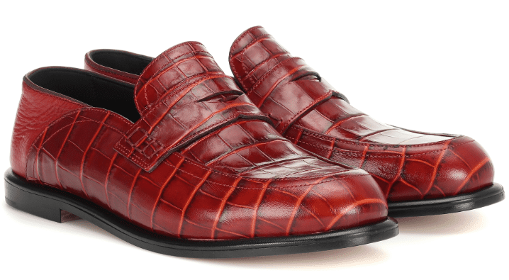 Loewe Croc-Effect Loafers