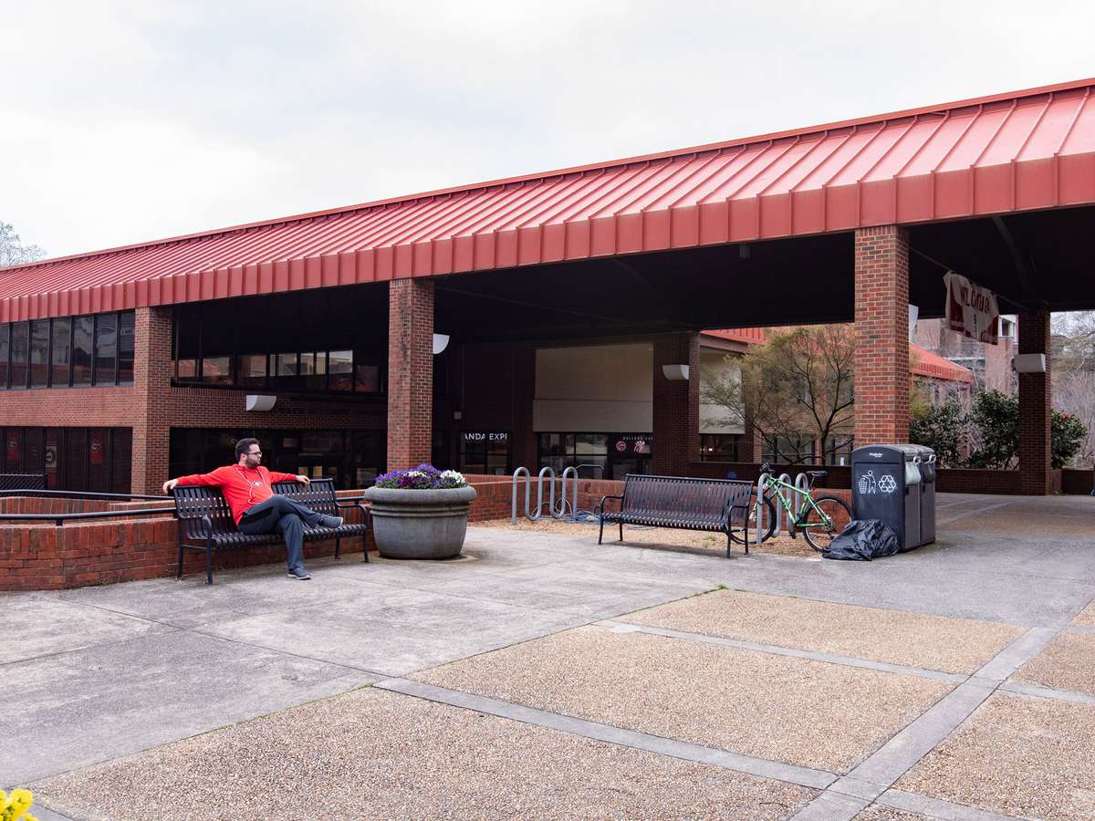 The University of Georgia's main campus hub, the Tate Student Center, is barren compared to its usually dense traffic of students, faculty, and visitors on Monday, March 16th.