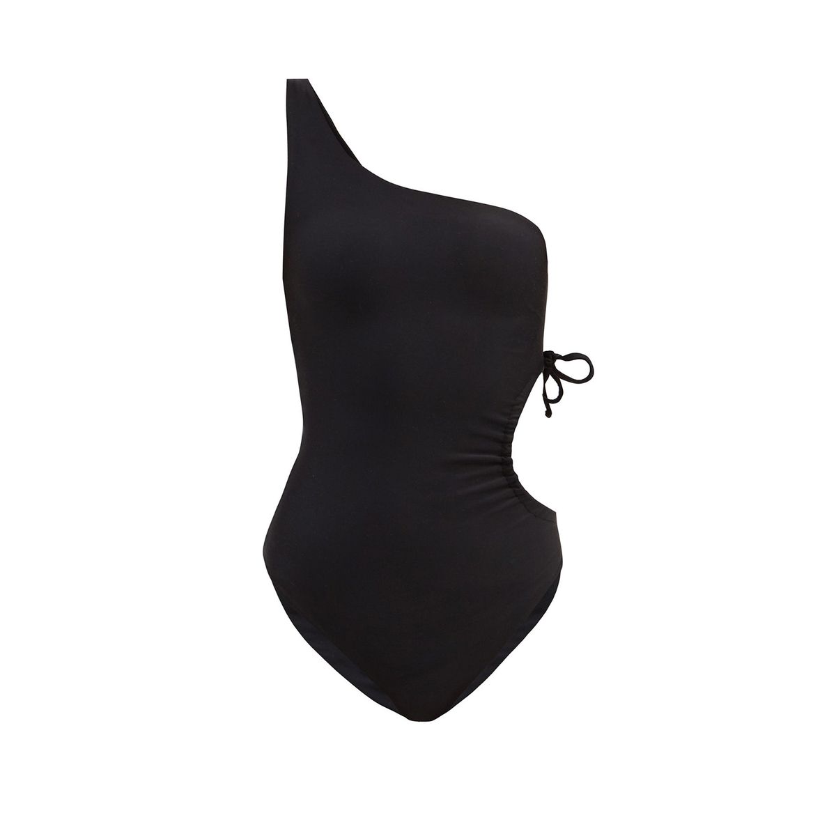 Black one-shoulder swimsuit