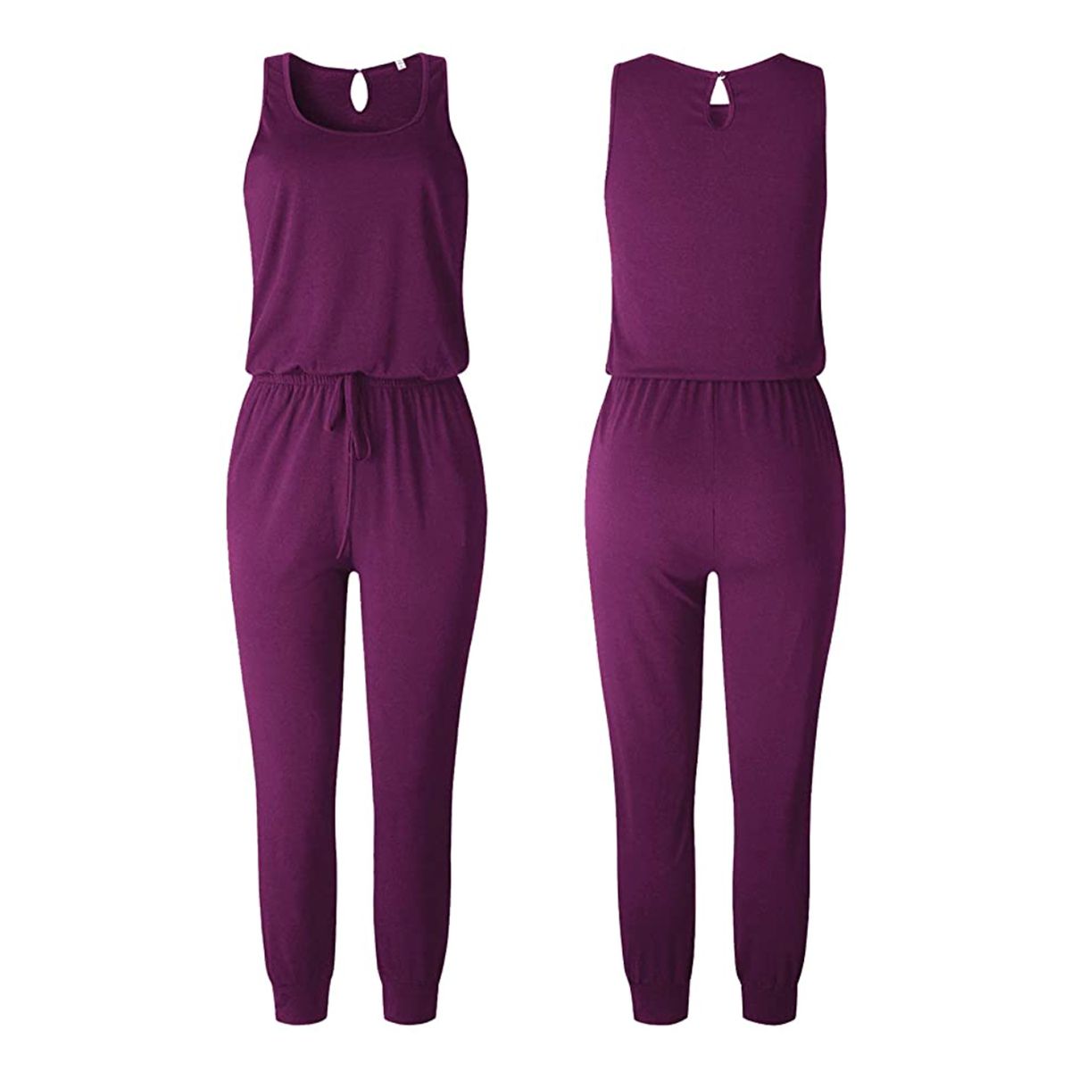 women's purple sleeveless jumsuit