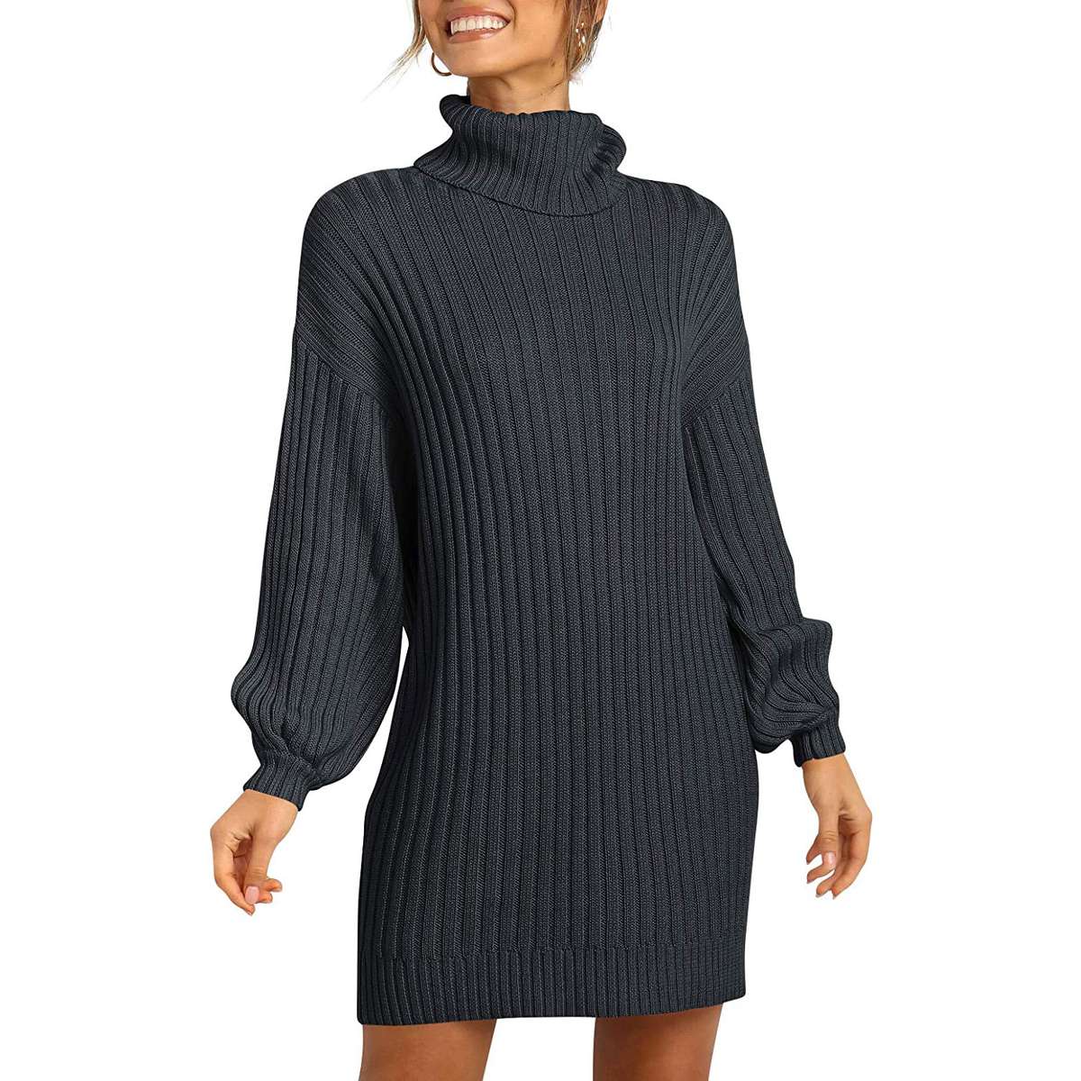 amazon ANRABESS Turtleneck Pullover Sweater dress in black