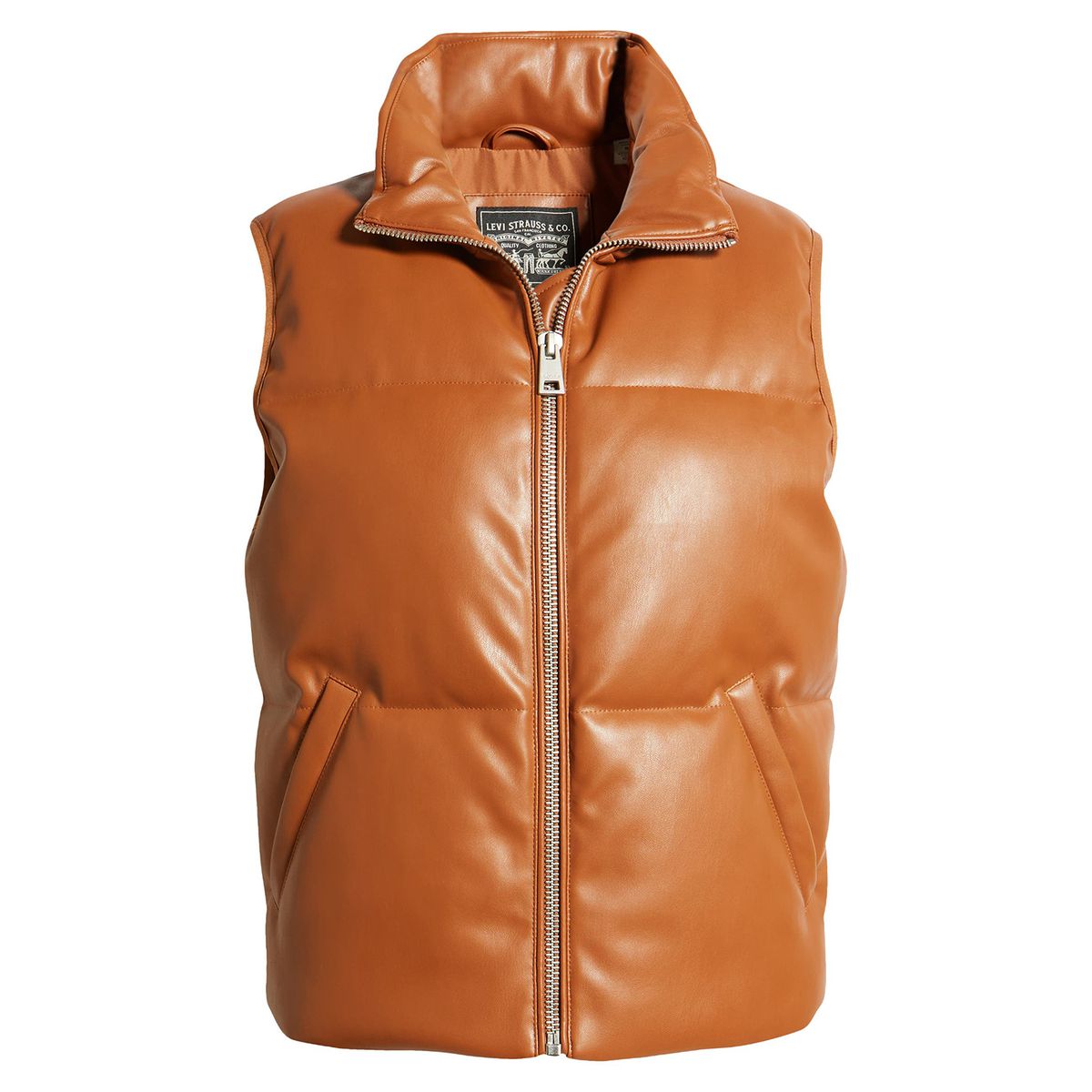 Nordstrom 507 Quilted Faux Leather Puffer Vest LEVI'S