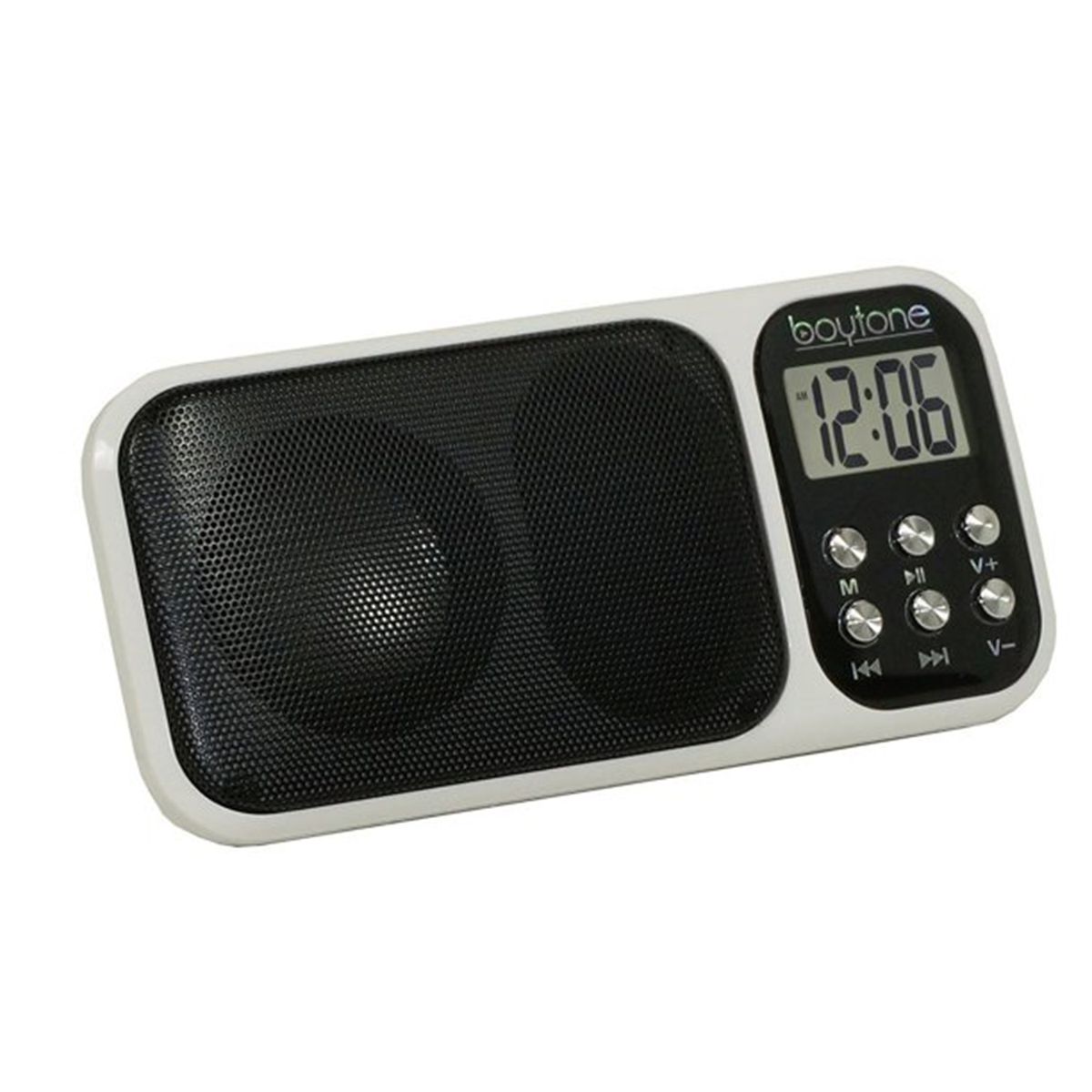 Boytone Portable VM Transistor Clock Radio with Alarm