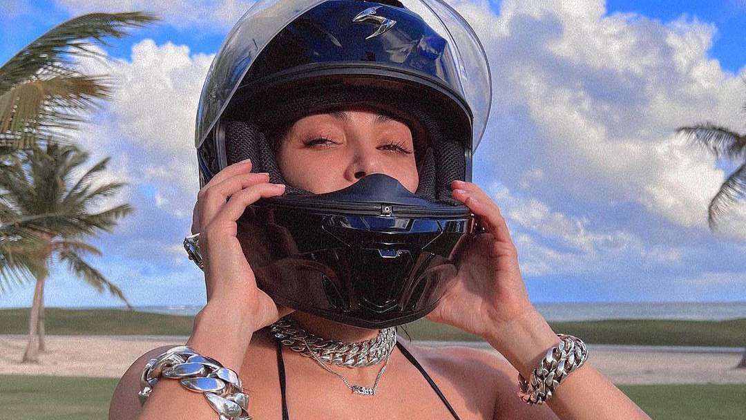 Kim Kardashian Motorcycle Helmet Black Bikini