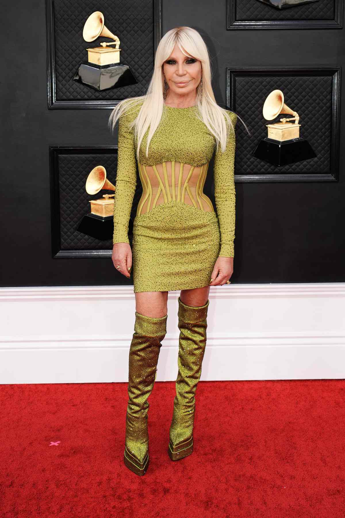 Donatella Versace 2022 Grammys Red Carpet