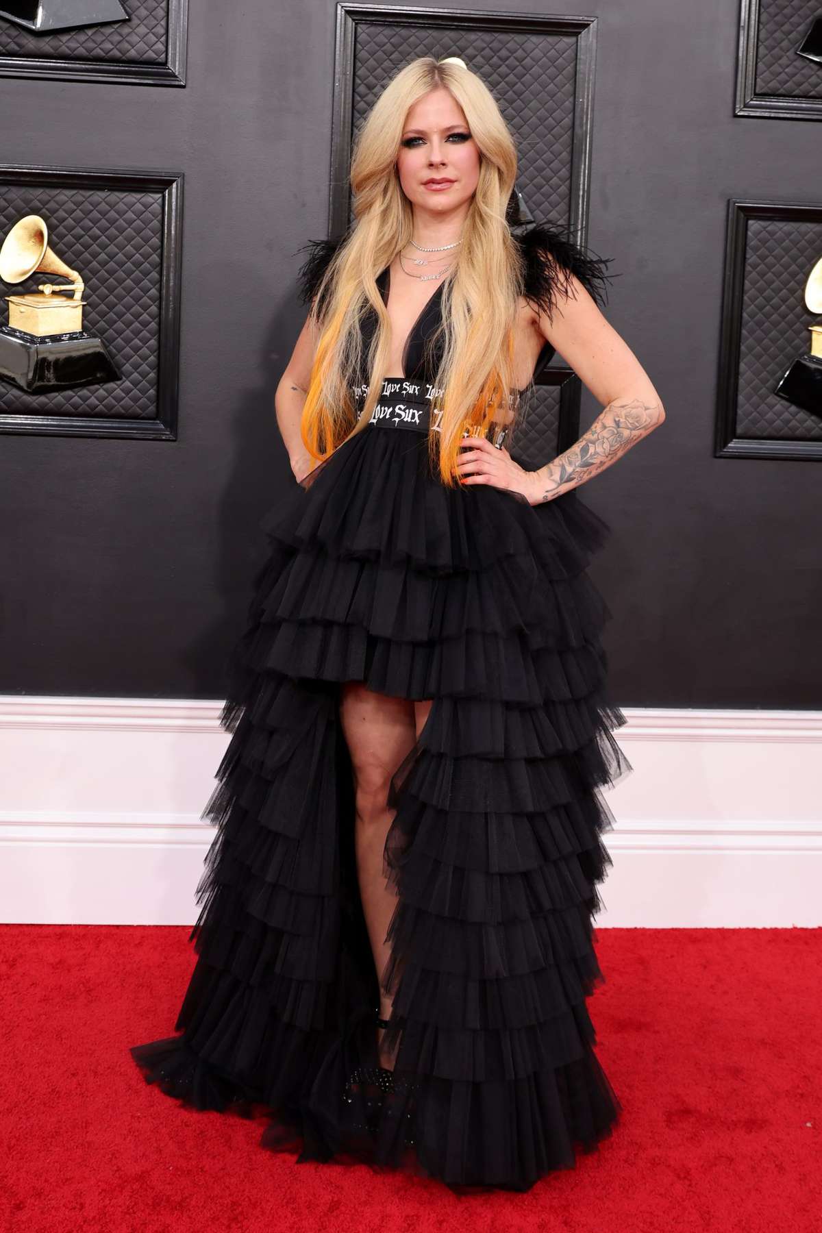 Avril Lavigne 2022 Grammys Red Carpet