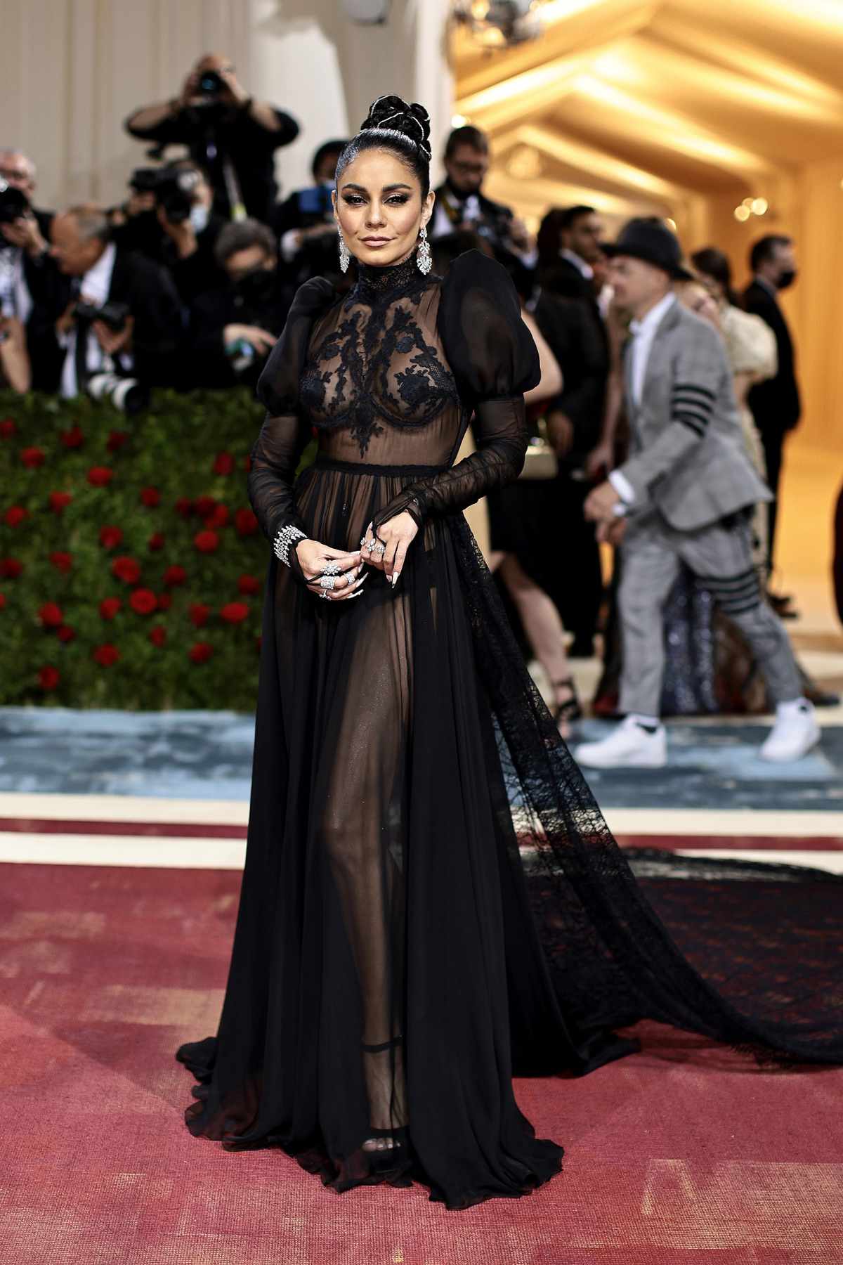 Vanessa Hudgens Black Sheer Dress 2022 Met Gala
