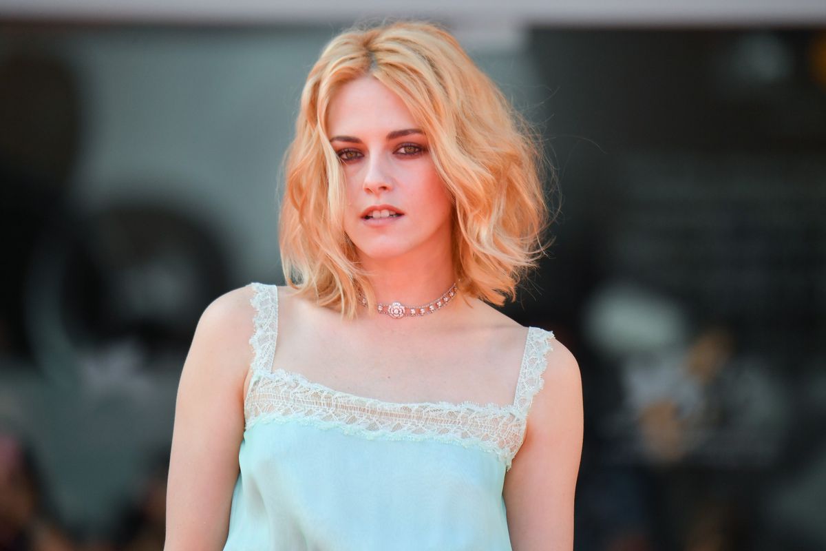Kristen Stewart Blue Dress Pants 2021 Venice Film Festival