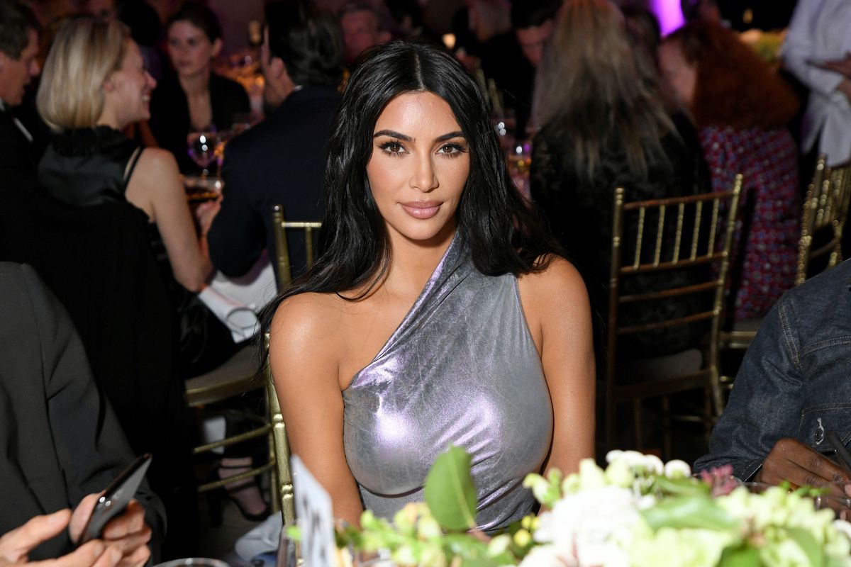 Kim Kardashian Silver One-Shoulder Dress  FGI 36th Annual Night of Stars Gala