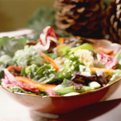 Field Salad with Warm Soy Dressing 
