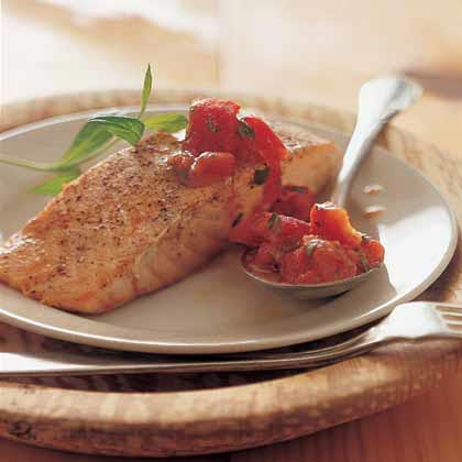 Roast Salmon with Tomatoes and Tarragon 