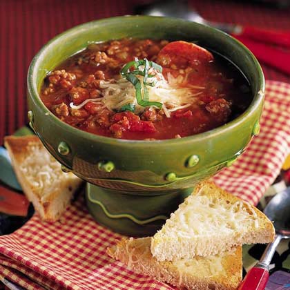 Italian-Style Beef-and-Pepperoni Soup 