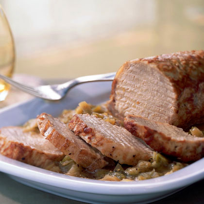Lombo di Maiale Coi Porri (Pan-Roasted Pork Loin with Leeks)
