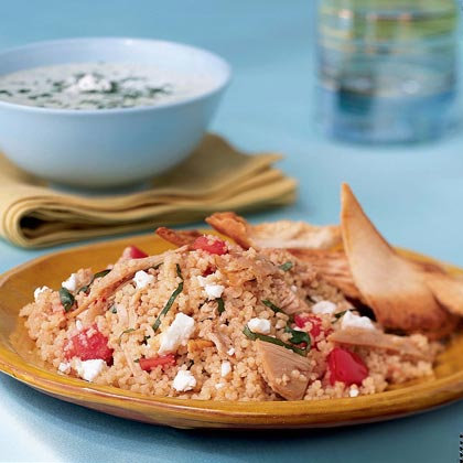 Couscous Salad with Chicken, Tomato, and Basil 