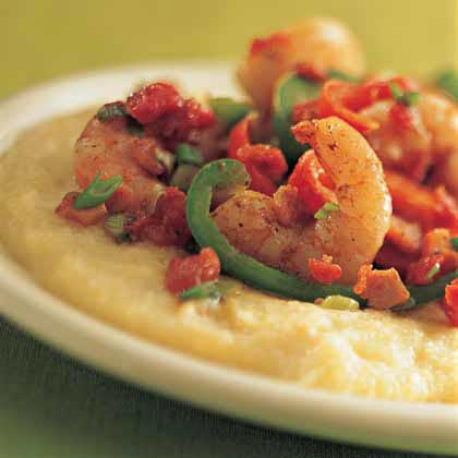 Shrimp, Peppers, and Cheese Grits 