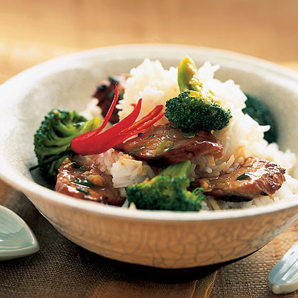 Asian Barbecued Pork with Broccoli 