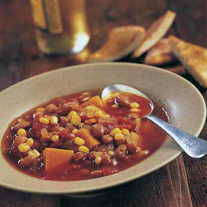 Winter Squash Stew with Pinto Beans and Corn 